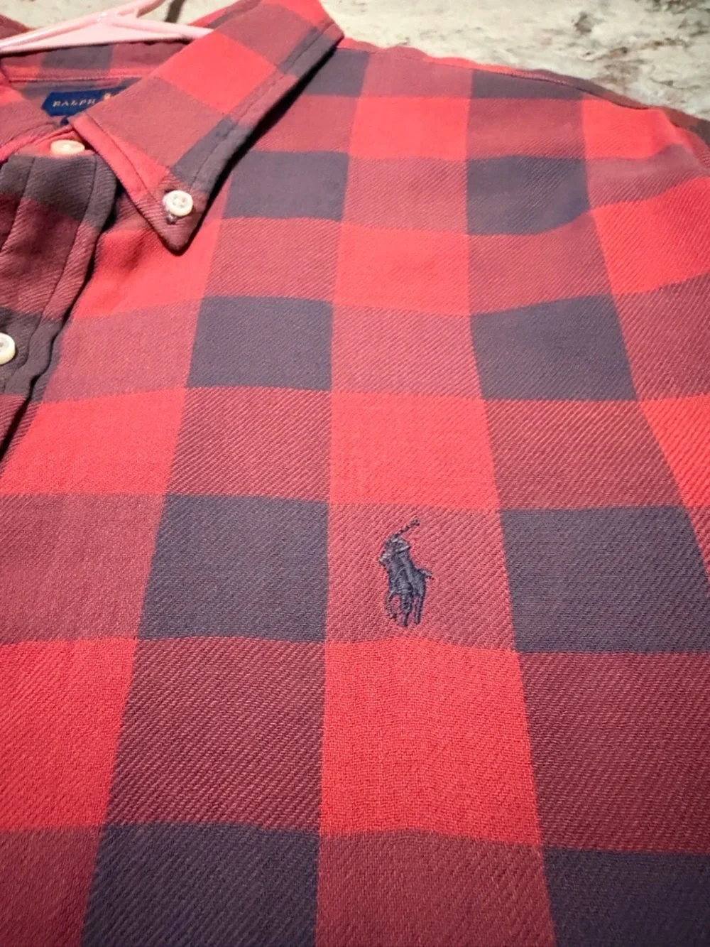 Polo by Ralph Lauren Red and Dark Plaid Button-Down Shirt
